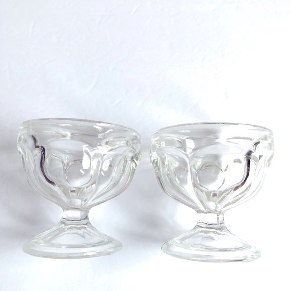Vintage Small Ice Cream Glass Cups Dessert, Set of 2 Cups - Picture 2 of 14